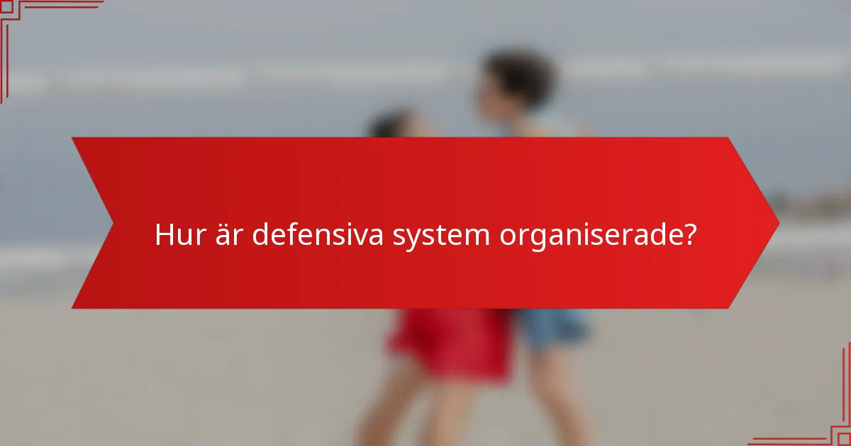 Hur är defensiva system organiserade?